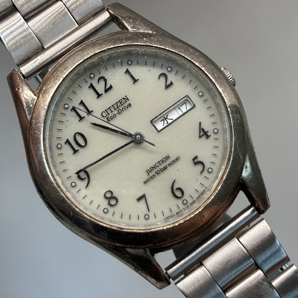 CITIZEN Eco-Drive Men's E100-K15567 Watch Stainless 36mm Silver Bracelet - Works